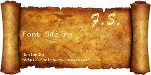 Font Sára névjegykártya