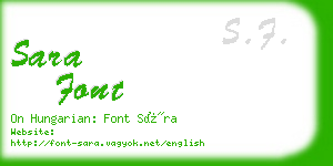 sara font business card